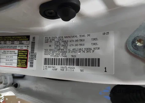 2026 Toyota Tundra Sr Crewmax 5.5' Bed из США, поврежденный, VIN 5TFKB5DB6TX354046